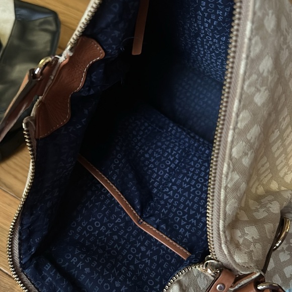 Kate Spade Cream and Brown Shoulder Bag with Leather Trim - Picture 8 of 10